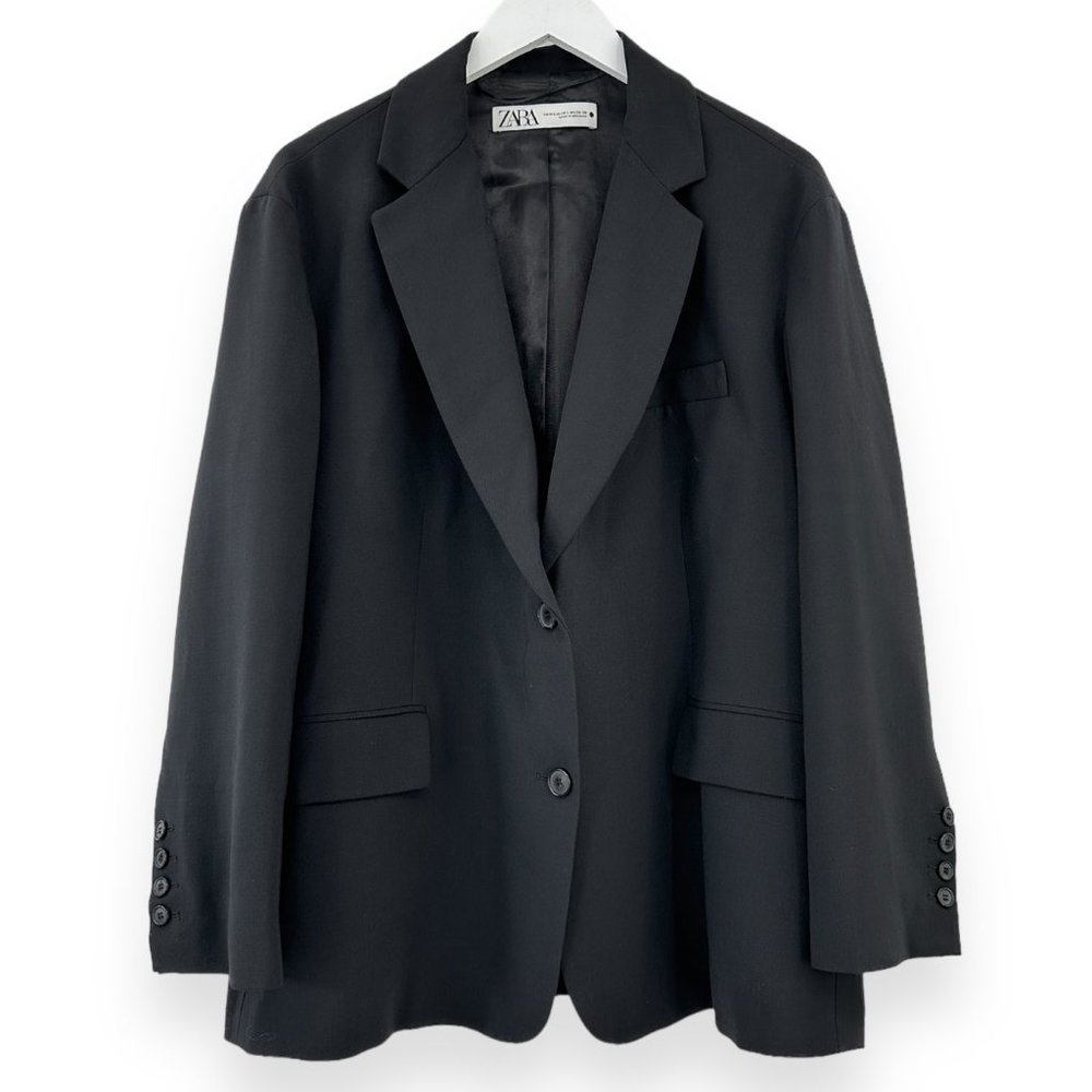 Zara Black Oversized Single Breasted Blazer sz M/L